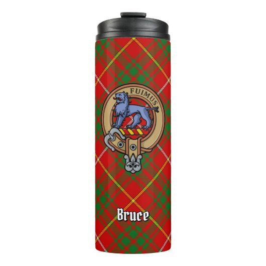 Clan Bruce Crest over Tartan Thermosbeker (Voorkant)