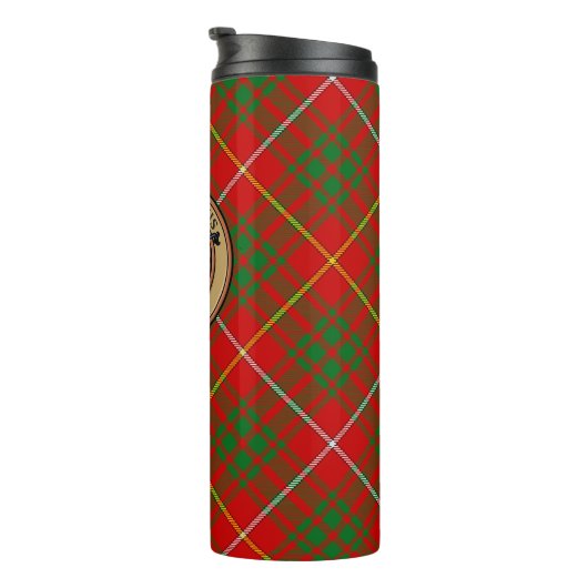 Clan Bruce Crest over Tartan Thermosbeker (Geroteerd rechts)