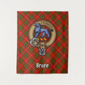 Clan Bruce Crest over Tartan Wandkleed (Voorkant)