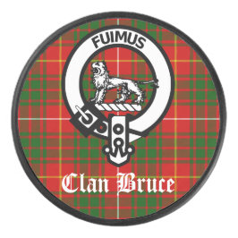 Clan Bruce Crest Tartan Custom Hockey Puck