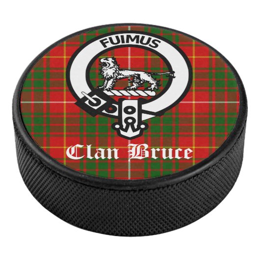 Clan Bruce Crest Tartan Custom Hockey Puck (3/4)