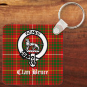 Clan Bruce Crest Tartan Custom Sleutelhanger (Achterkant)