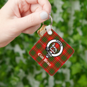Clan Bruce Crest Tartan Custom Sleutelhanger