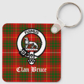 Clan Bruce Crest Tartan Custom Sleutelhanger (Achterkant)