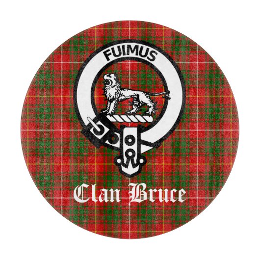 Clan Bruce Crest Tartan Custom Snijplank (Voorkant)