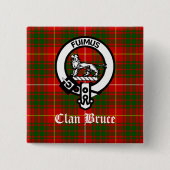 Clan Bruce Crest Tartan Custom Vierkante Button 5,1 Cm (Voorkant)