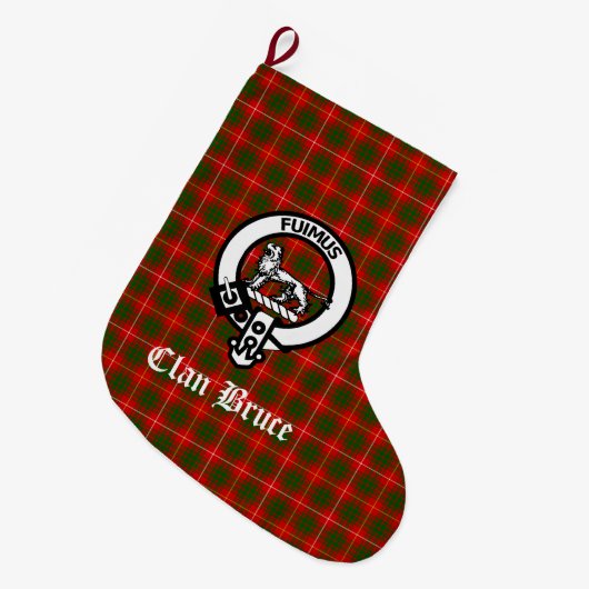 Clan Bruce Crest & Tartan  Grote Kerstsok (Voorkant (Hangend))