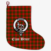 Clan Bruce Crest & Tartan  Grote Kerstsok (Voorkant)