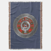 Clan Bruce Crest & Tartan Knot Deken (Voorkant Verticaal)