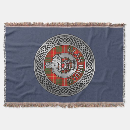 Clan Bruce Crest & Tartan Knot Deken (Voorkant)