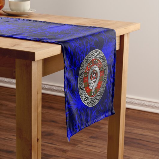 Clan Bruce Crest & Tartan Knot Korte Tafelloper (Voorbeeld)