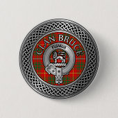 Clan Bruce Crest & Tartan Knot Ronde Button 5,7 Cm (Voorkant)
