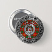 Clan Bruce Crest & Tartan Knot Ronde Button 5,7 Cm (Voorkant /achterkant)