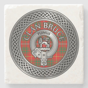 Clan Bruce Crest & Tartan Knot Stenen Onderzetter