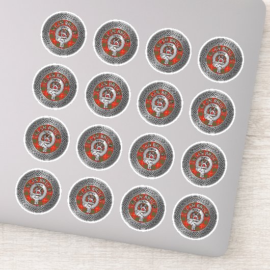 Clan Bruce Crest & Tartan Knot Sticker (Detail)