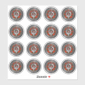 Clan Bruce Crest & Tartan Knot Sticker (Vel)