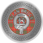 Clan Bruce Crest & Tartan Knot Sticker (Voorkant)