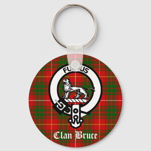 Clan Bruce Crest Tartan Sleutelhanger (Voorkant)