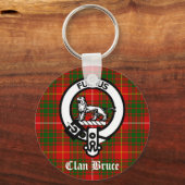 Clan Bruce Crest Tartan Sleutelhanger (Voorkant)