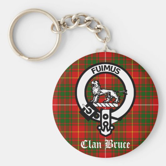 Clan Bruce Crest Tartan Sleutelhanger (Voorkant)