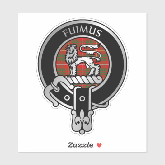Clan Bruce Crest & Tartan Sticker (Vel)