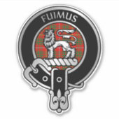 Clan Bruce Crest & Tartan Sticker (Voorkant)