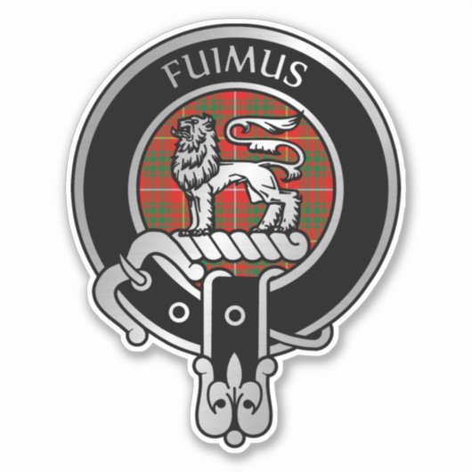 Clan Bruce Crest & Tartan Sticker (Voorkant)