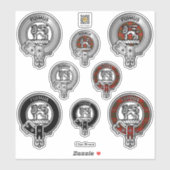 Clan Bruce Crest & Tartan Sticker (Vel)