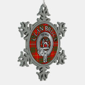 Clan Bruce Crest & Tartan Tin Sneeuwvlok Ornament (Links)