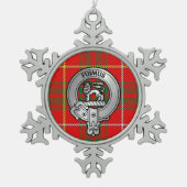 Clan Bruce Crest & Tartan Tin Sneeuwvlok Ornament (Voorkant)