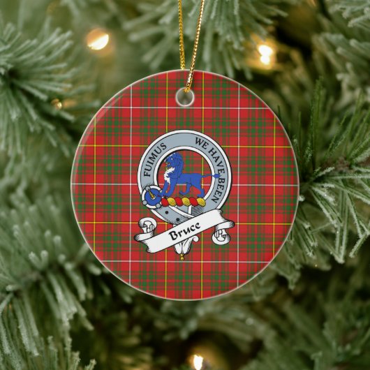 Clan Bruce Modern Badge Tartan Pset Keramisch Ornament (Boom)
