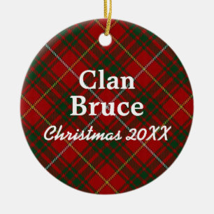Clan Bruce Scottish Tartan Keramisch Ornament