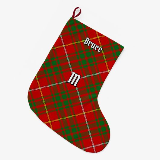Clan Bruce Tartan Grote Kerstsok (Voorkant (Hangend))