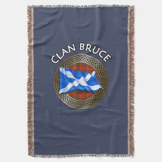 Clan Bruce Tartan Knot & Flag Deken (Voorkant Verticaal)
