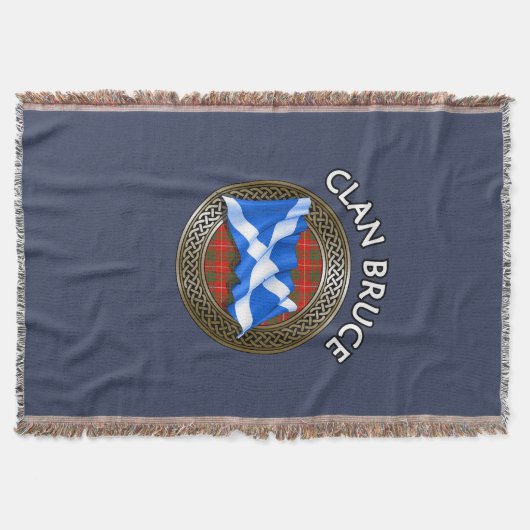 Clan Bruce Tartan Knot & Flag Deken (Voorkant)