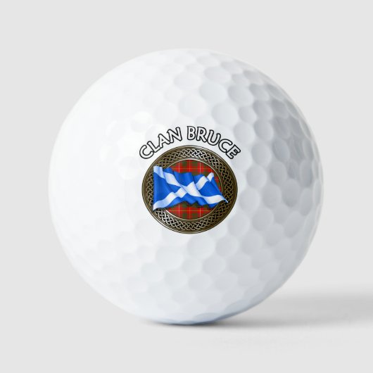 Clan Bruce Tartan Knot & Flag Golfballen (Voorkant)