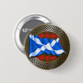 Clan Bruce Tartan Knot & Flag Ronde Button 5,7 Cm (Voorkant /achterkant)