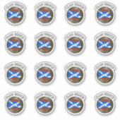 Clan Bruce Tartan Knot & Flag Sticker (Voorkant)