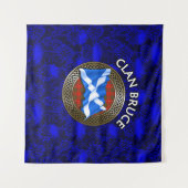 Clan Bruce Tartan Knot & Flag Wandkleed (Voorkant (horizontaal))