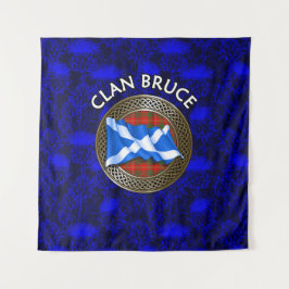 Clan Bruce Tartan Knot & Flag Wandkleed
