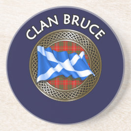 Clan Bruce Tartan Knot & Flag Zandsteen Onderzetter