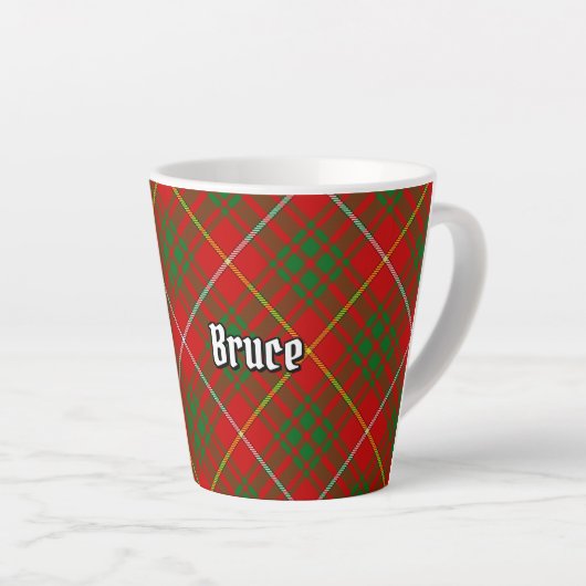 Clan Bruce Tartan Latte Mok (Rechterhoek)