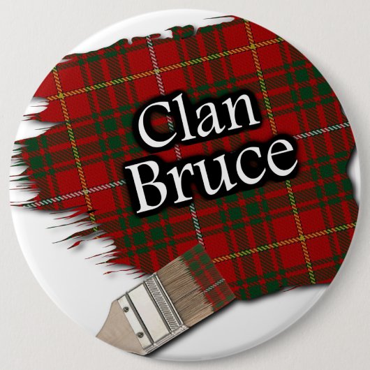 Clan Bruce Tartan Paint Brush Ronde Button 6,0 Cm (Voorkant)