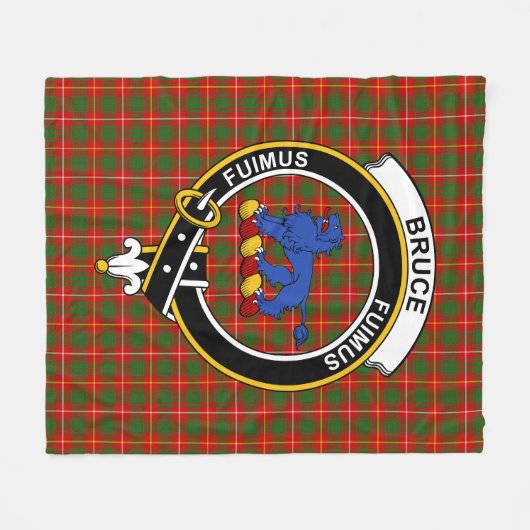 Clan Bruce Tartan Pset Fleece Deken (Voorkant (Horizontaal))