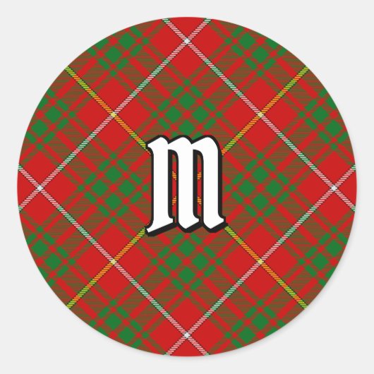 Clan Bruce Tartan Ronde Sticker (Voorkant)