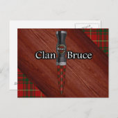 Clan Bruce Tartan Sgian Dubh Blade Briefkaart (Voorkant / Achterkant)