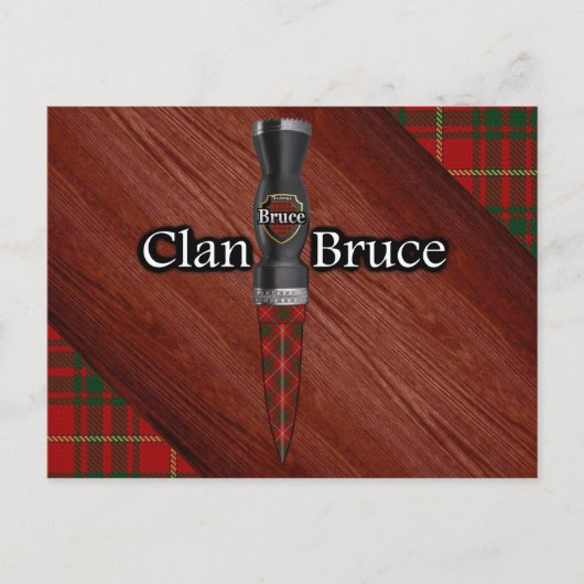 Clan Bruce Tartan Sgian Dubh Blade Briefkaart (Voorkant)