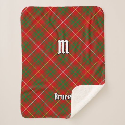 Clan Bruce Tartan Sherpa Deken (Voorkant)