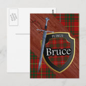 Clan Bruce Tartan Sword & Shield Briefkaart (Voorkant / Achterkant)