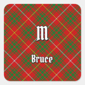 Clan Bruce Tartan Vierkante Sticker (Voorkant)